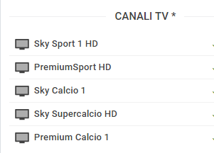 Canali Tv Inter-Napoli Streaming